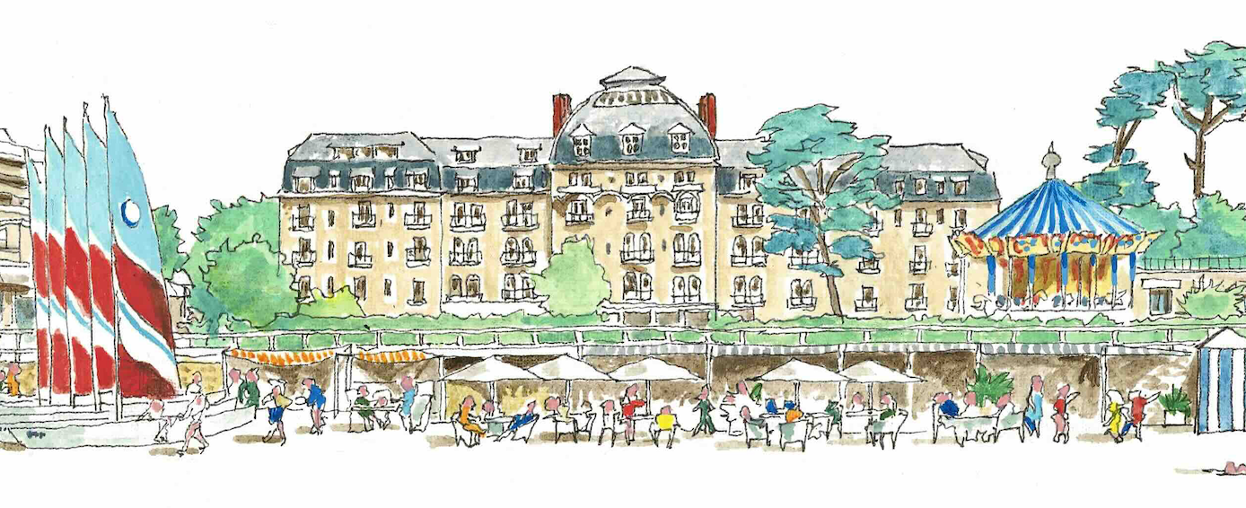 Tableau, aquarelle, Gérard Lusteau, La Baule, cadeau, artiste, paysages, aquarelle originale, idée décoration, décoration, idée cadeau, presqu'ile guerandaise, plage de la baule, plage benoit, hotel royal, groupe barriere, casino la baule