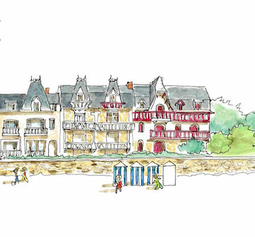 Tableau, aquarelle, Gérard Lusteau, La Baule, cadeau, artiste, paysages, aquarelle originale, idée décoration, décoration, idée cadeau, presqu'ile guerandaise, plage de la baule, plage benoit, hotel hermitage, groupe barriere
