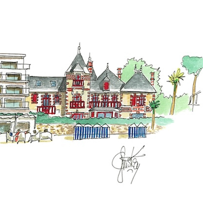 Tableau, aquarelle, Gérard Lusteau, La Baule, cadeau, artiste, paysages, aquarelle originale, idée décoration, décoration, idée cadeau, presqu'ile guerandaise, plage de la baule, plage benoit