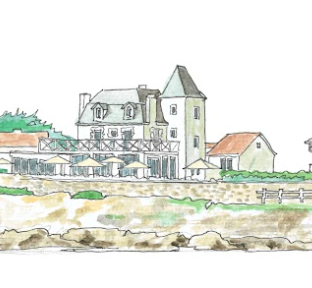 Tableau, aquarelle, Gérard Lusteau, batz sur mer, cadeau, artiste, paysages, aquarelle originale, idée décoration, décoration, idée cadeau