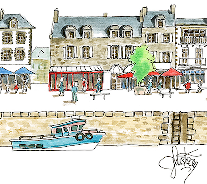 Tableau, aquarelle, Gérard Lusteau, le croisic, cadeau, artiste, paysages, aquarelle originale, idée décoration, décoration, idée cadeau, presqu'ile guerandaise
