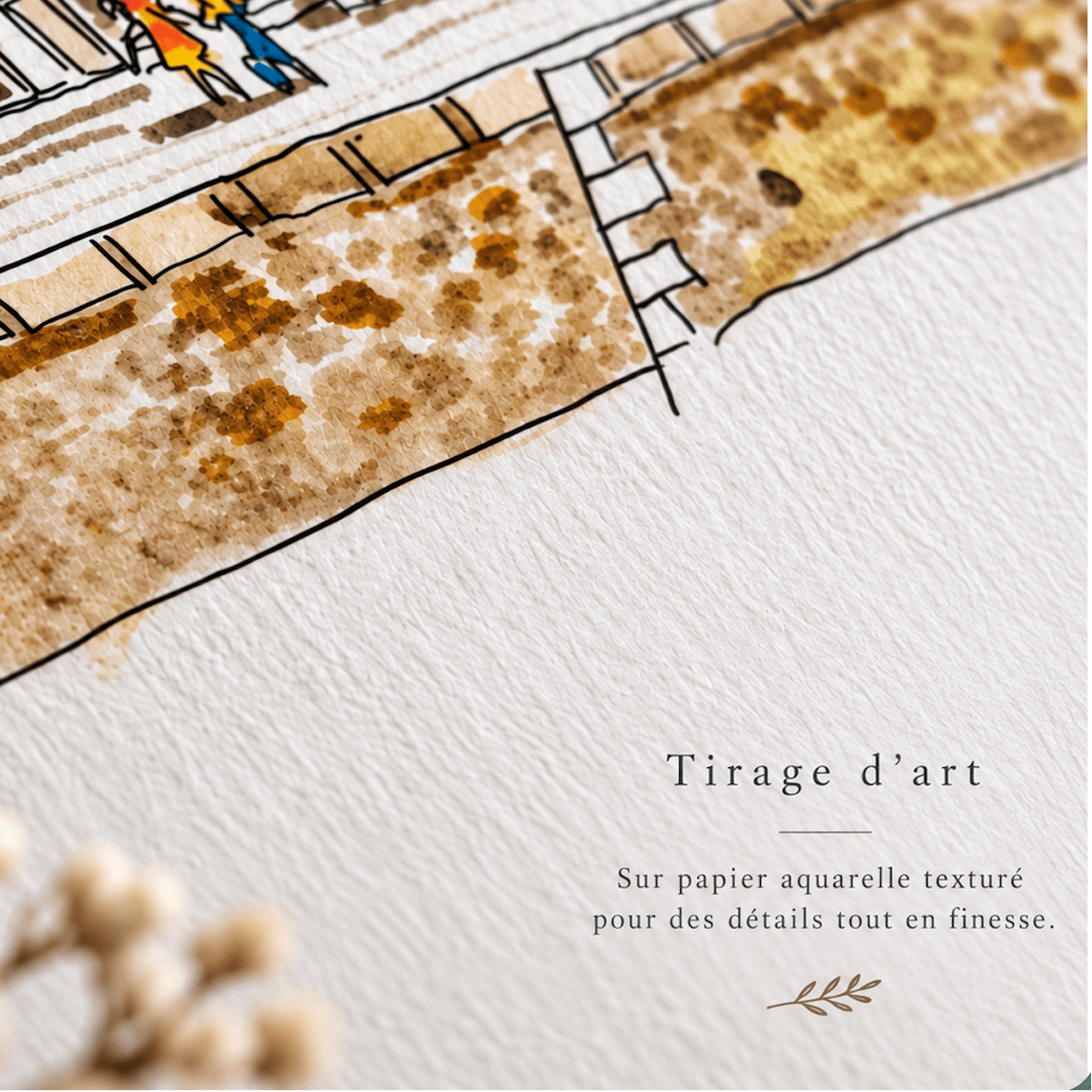 Détail du papier et de l’impression Fine Art Ligne 42