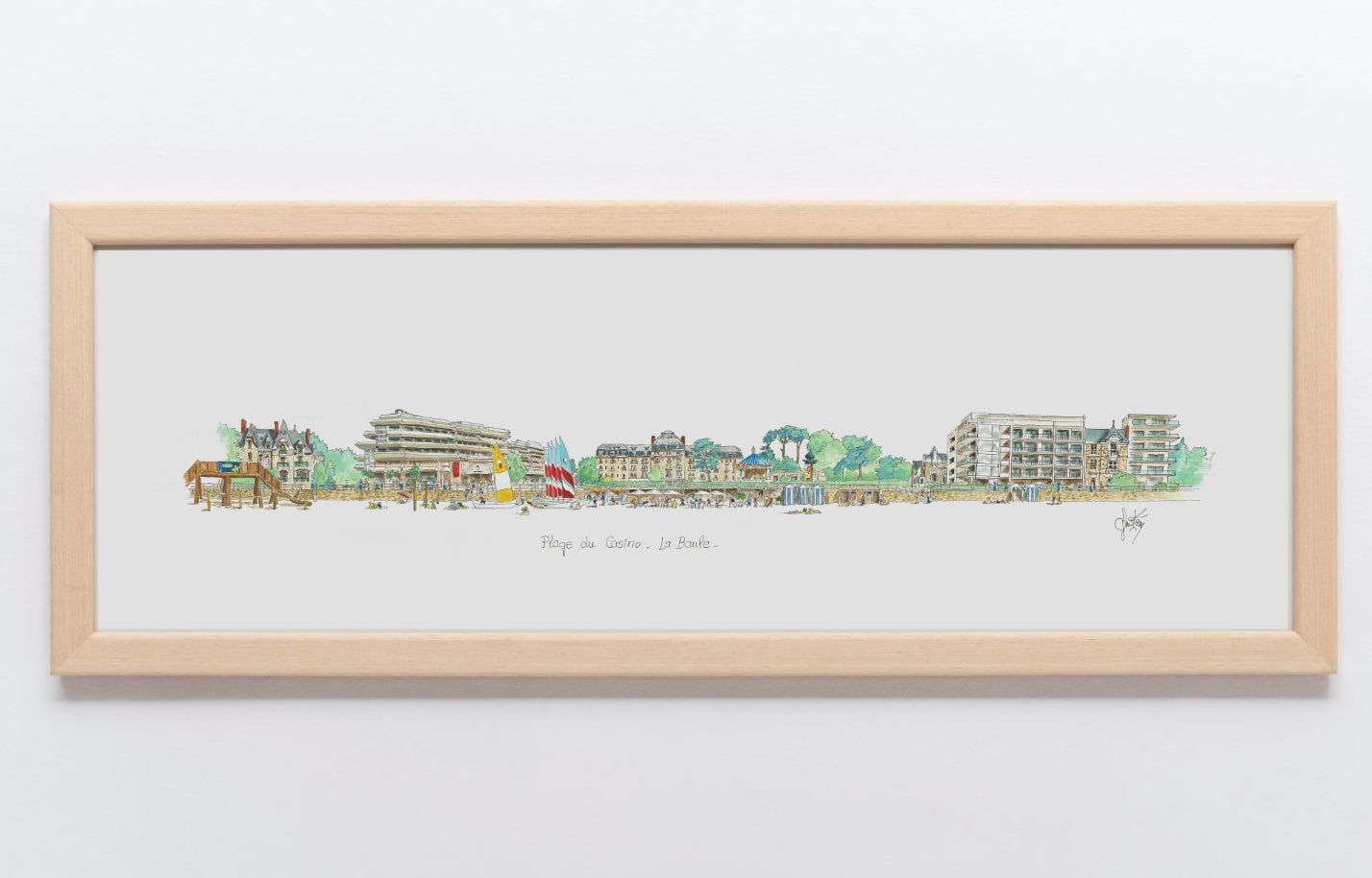 Tableau, aquarelle, Gérard Lusteau, la Baule, cadeau, artiste, paysages, aquarelle originale, idée décoration, décoration, idée cadeau