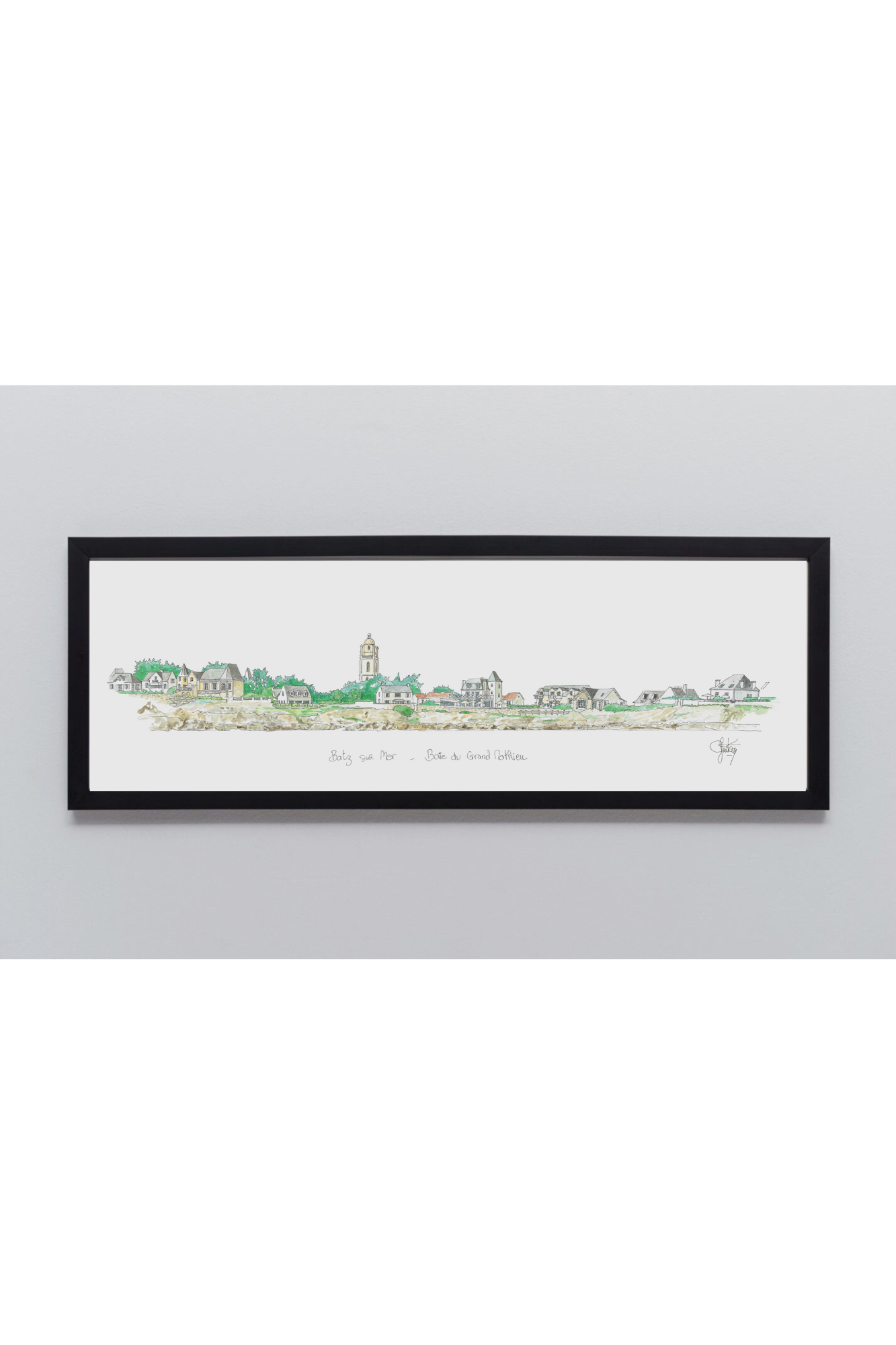 Tableau, aquarelle, Gérard Lusteau, batz sur mer, cadeau, artiste, paysages, aquarelle originale, idée décoration, décoration, idée cadeau
