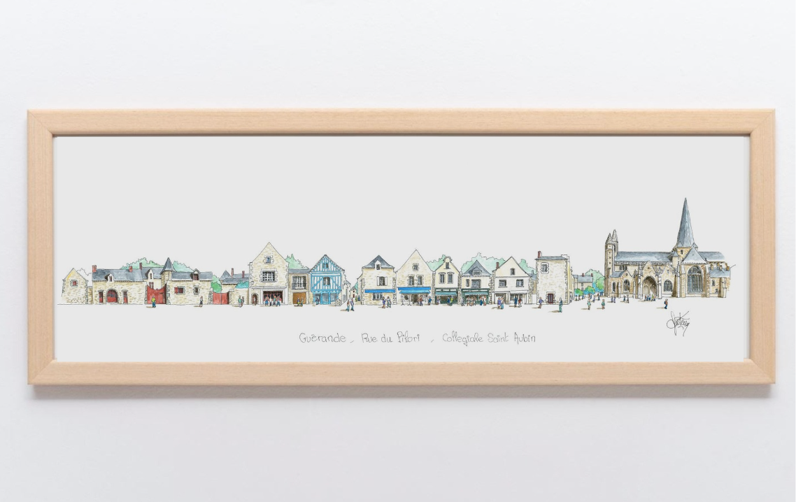 Tableau, aquarelle, Gérard Lusteau, guerande, cadeau, artiste, paysages, aquarelle originale, idée décoration, décoration, idée cadeau, presqu'ile guerandaise