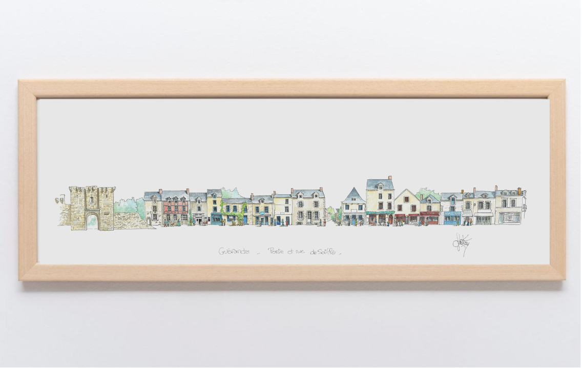 Tableau, aquarelle, Gérard Lusteau, guerande, cadeau, artiste, paysages, aquarelle originale, idée décoration, décoration, idée cadeau, presqu'ile guerandaise