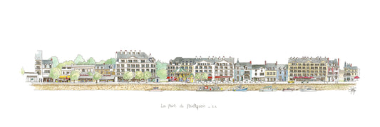 Un tableau aquarelle original du port 2 du Pouliguen par Gérard Lusteau artiste peintre la Baule. Fine art