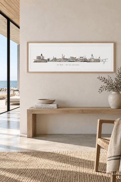 Tableau représentant la Jetée des Marées Ouest à Saint-Nazaire présenté dans un intérieur