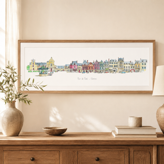 Tableau du port de Vannes présenté dans un intérieur