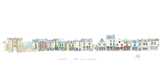 Tableau, aquarelle, Gérard Lusteau, Guérande, cadeau, artiste, paysages, aquarelle originale, idée décoration, décoration, idée cadeau, presqu'ile guerandaise, Port de Saint-Nazaire