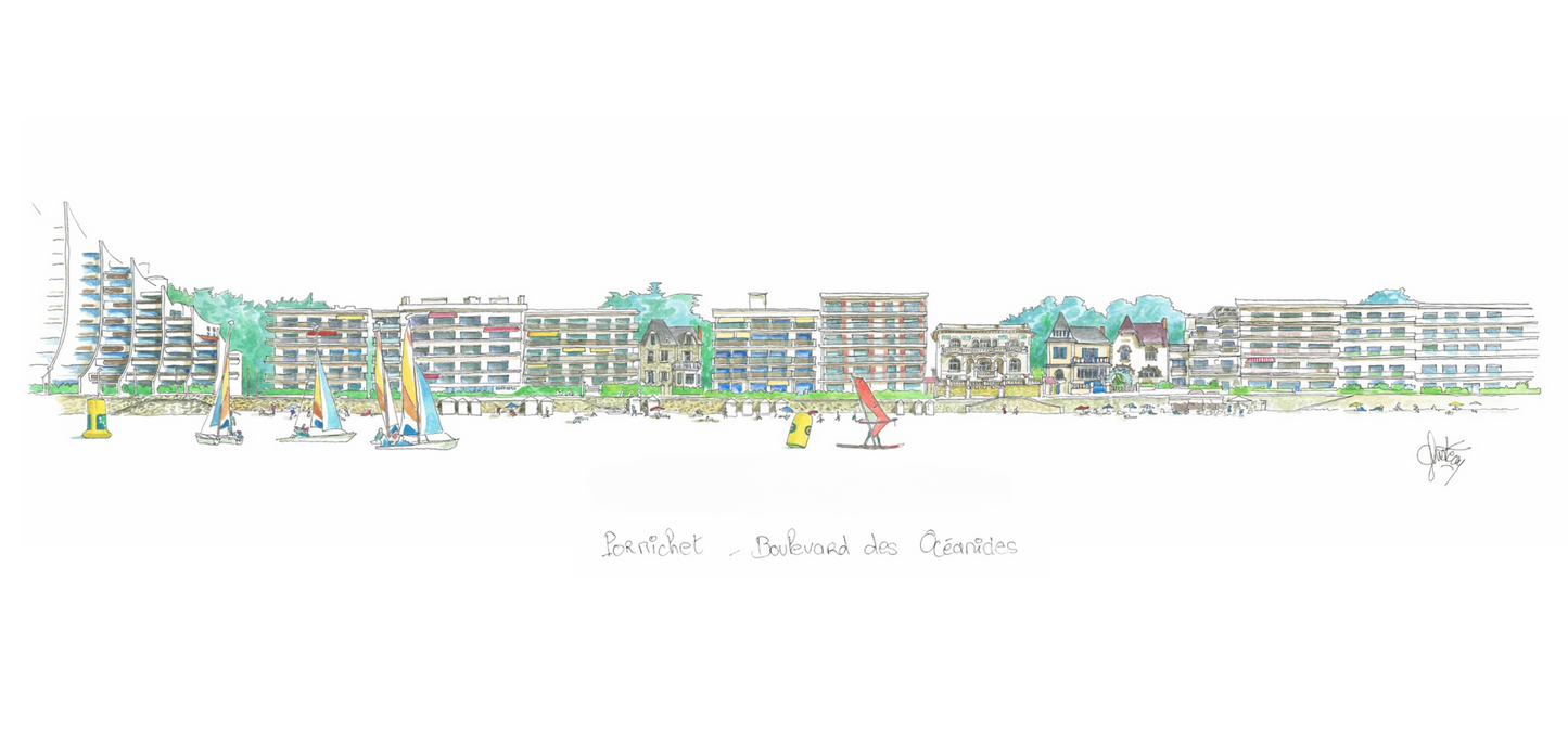 Carte postale Bd des océanides - Pornichet