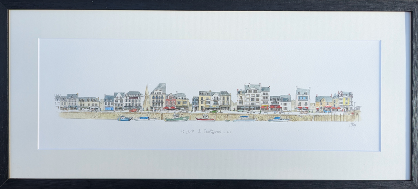 Tableau, aquarelle, Gérard Lusteau, Saint-Nazaire, cadeau, artiste, paysages, aquarelle originale, idée décoration, décoration, idée cadeau, presqu'ile guerandaise, Port de Saint-Nazaire