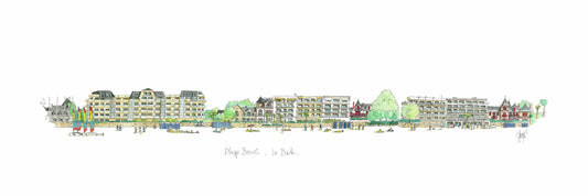 Carte postale de la plage Benoit 1 à la Baule par Gérard Lusteau artiste peintre la Baule