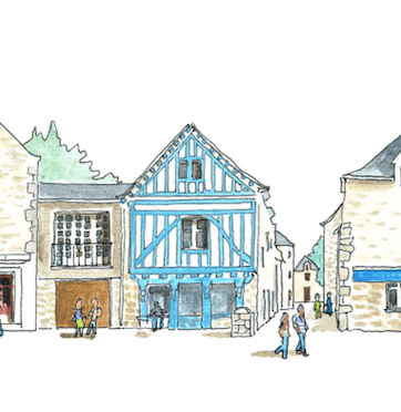 Tableau Guérande - La place du Pilori - Ligne 42