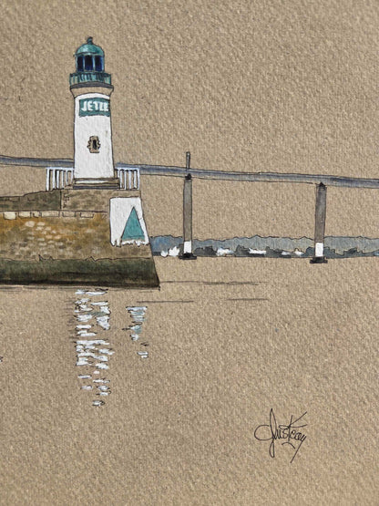 Signature de Gérard Lusteau sur l’aquarelle représentant La Pince, jetée Est à Saint-Nazaire