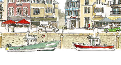 Tableau, aquarelle, Gérard Lusteau, le Pouliguen, cadeau, artiste, paysages, aquarelle originale, idée décoration, décoration, idée cadeau, presqu'ile guerandaise
