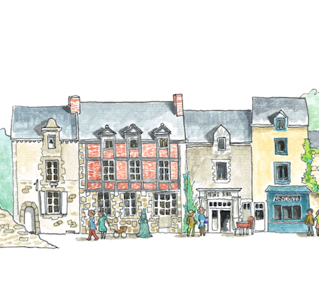 Tableau, aquarelle, Gérard Lusteau, guerande, cadeau, artiste, paysages, aquarelle originale, idée décoration, décoration, idée cadeau, presqu'ile guerandaise