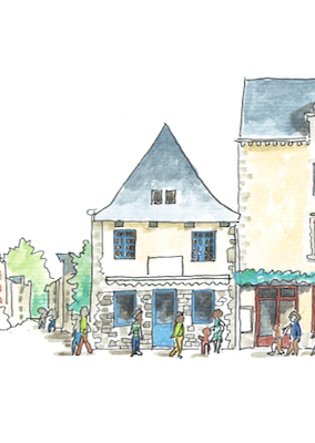 Tableau, aquarelle, Gérard Lusteau, guerande, cadeau, artiste, paysages, aquarelle originale, idée décoration, décoration, idée cadeau, presqu'ile guerandaise