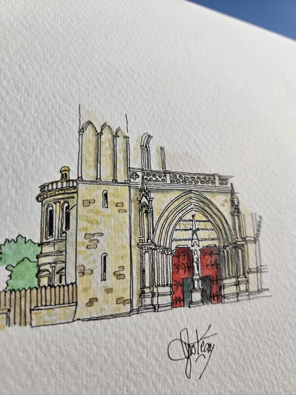 Signature de Gérard Lusteau sur l’aquarelle représentant la place Saint-Pierre à Vannes