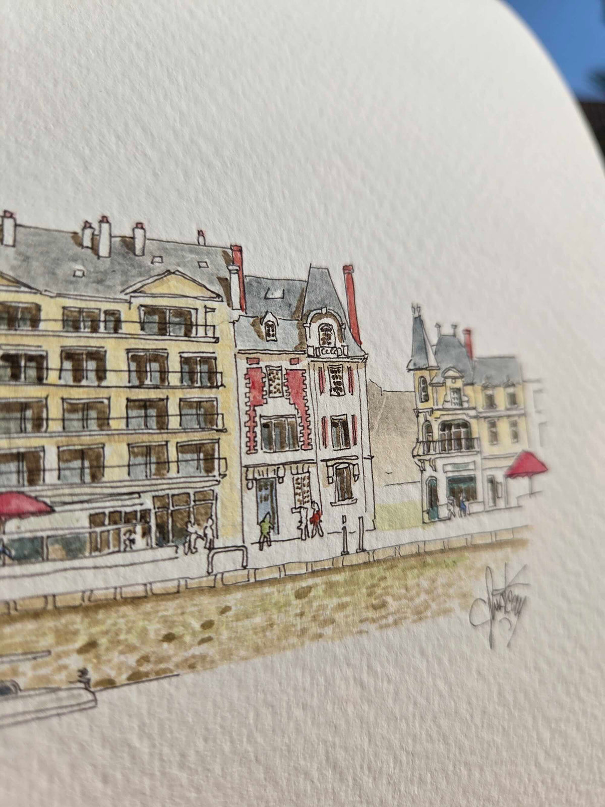 Signature de Gérard Lusteau sur l’aquarelle représentant le port du Pouliguen 2/2