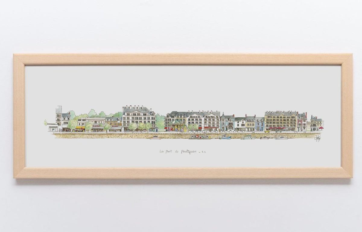 Aquarelle du port du Pouliguen 2/2 encadrée – Gérard Lusteau - Ligne 42
