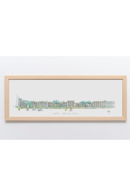 Tableau encadré en bois naturel - boulevard des Océanides - Pornichet - Ligne 42