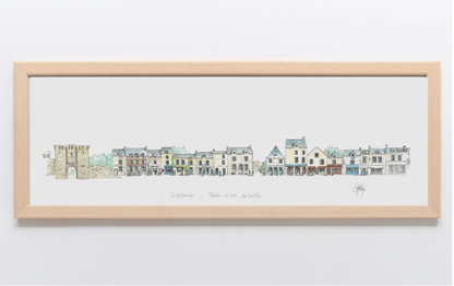 Aquarelle de la Porte de Saillé à Guérande encadrée – Gérard Lusteau