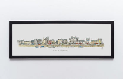 Aquarelle du port du Pouliguen 1/2 encadrée – Gérard Lusteau