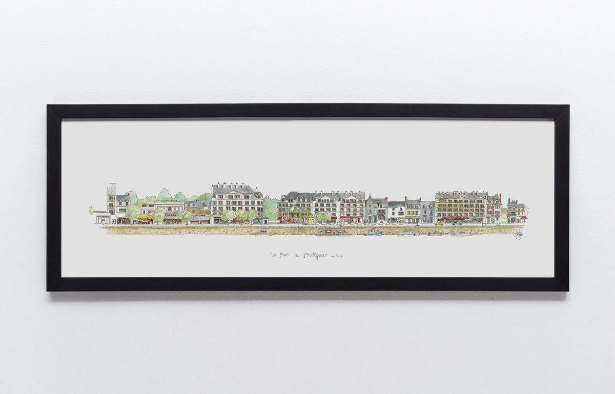 Aquarelle du port du Pouliguen 2/2 encadrée – Gérard Lusteau