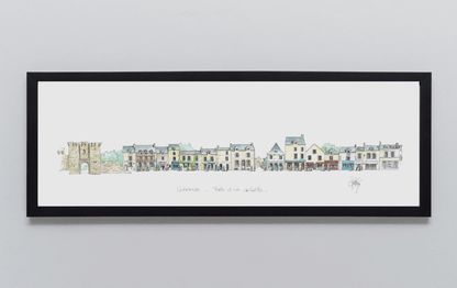 Aquarelle de la Porte de Saillé à Guérande encadrée – Gérard Lusteau