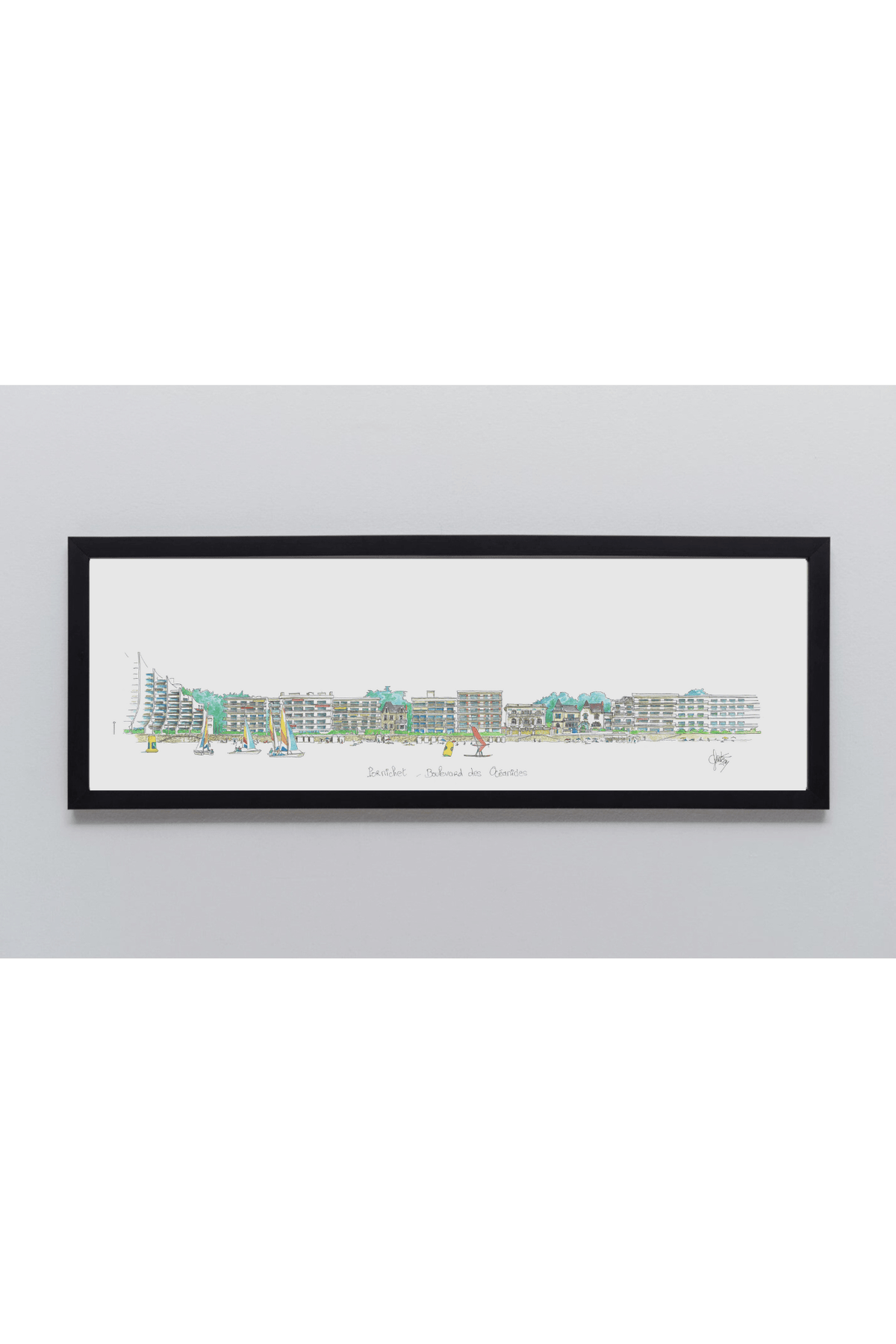 Tableau boulevard des Océanides - encadré en noir - Pornichet - Ligne 42