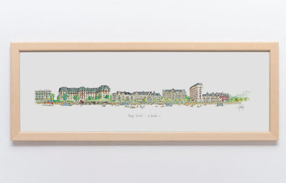 Aquarelle de l’Hermitage à La Baule encadrée – Gérard Lusteau