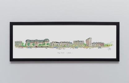 Aquarelle de l’Hermitage à La Baule encadrée – Gérard Lusteau
