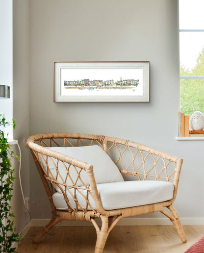 Tableau panoramique des quais du Croisic présenté dans un intérieur