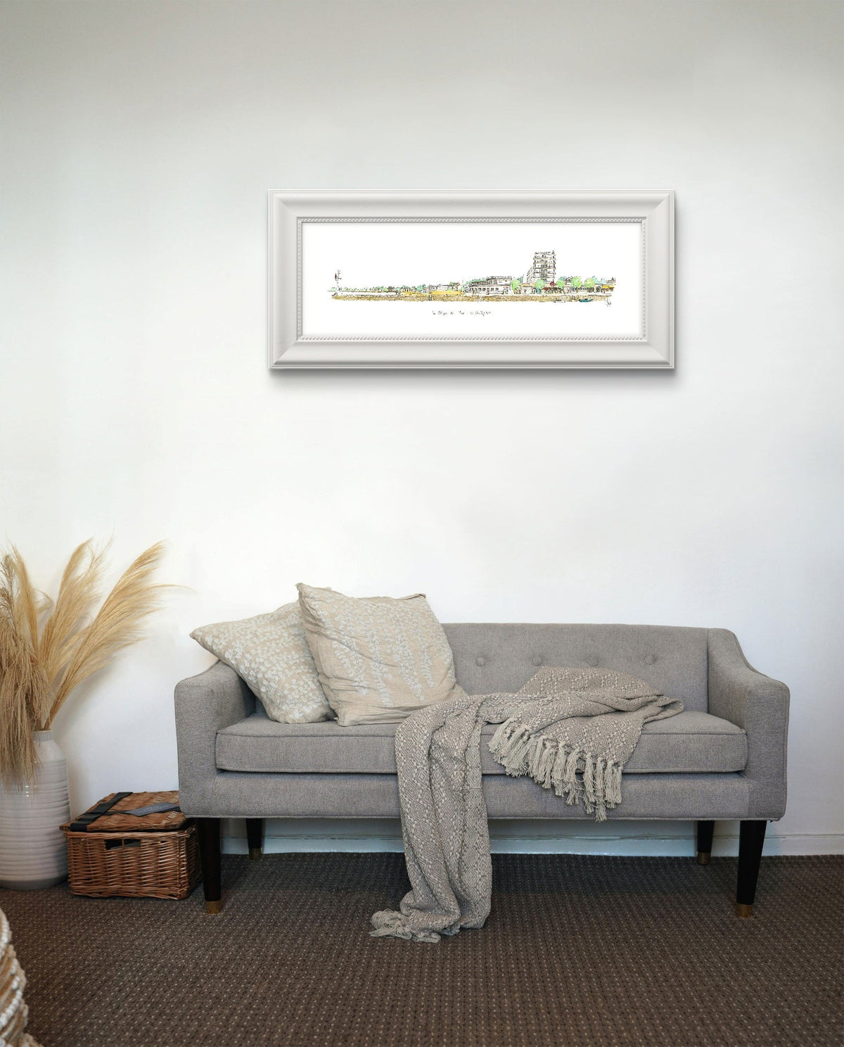 Tableau de la plage du Nau au Pouliguen présenté dans un intérieur