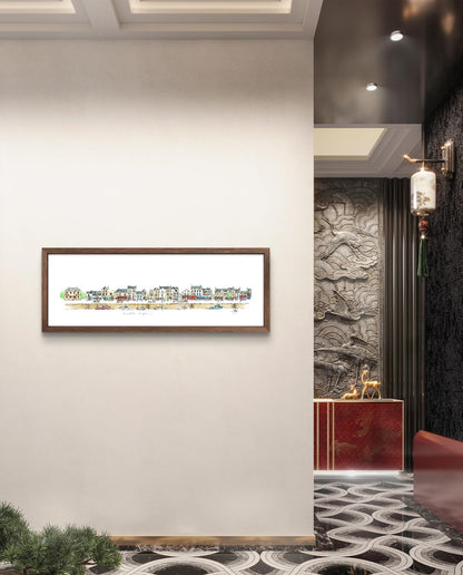 Tableau des quais du Croisic présenté dans un intérieur