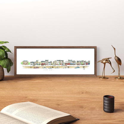 Tableau des quais du Croisic présenté dans un intérieur