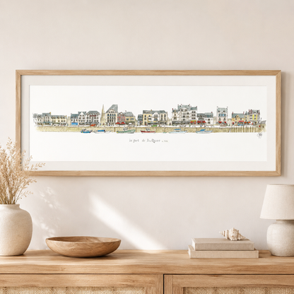 Tableau du port du Pouliguen présenté dans un intérieur