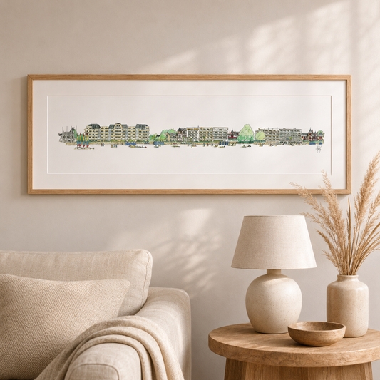 Tableau de la plage Benoît à La Baule présenté dans un intérieur