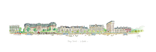 Tableau, aquarelle, Gérard Lusteau, La Baule, cadeau, artiste, paysages, aquarelle originale, idée décoration, décoration, idée cadeau, presqu'ile guerandaise, plage de la baule, plage benoit, hotel hermitage, groupe barriere