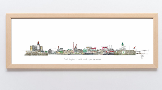Tableau, aquarelle, Gérard Lusteau, Saint-Nazaire, cadeau, artiste, paysages, aquarelle originale, idée décoration, décoration, idée cadeau, presqu'ile guerandaise, Port de Saint-Nazaire