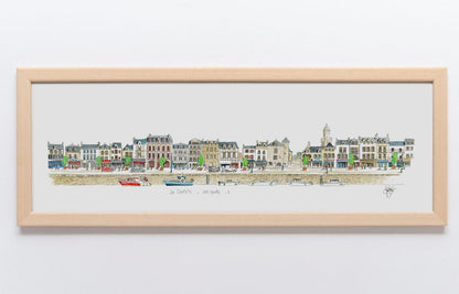 Aquarelle des quais du Croisic 2/2 encadrée – Gérard Lusteau
